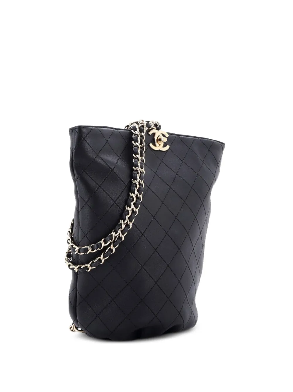 CHANEL Pre-Owned CC Chain Bucket Stitched Calfskin backpack - Nero
