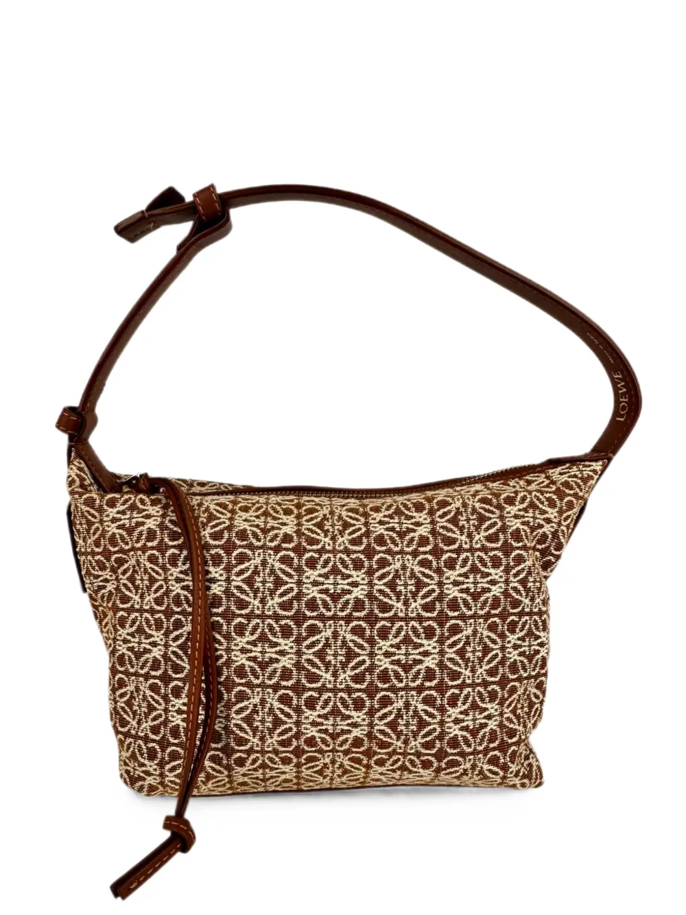 Loewe Pre-Owned Anagram jacquard Cubi shoulder bag - Brown