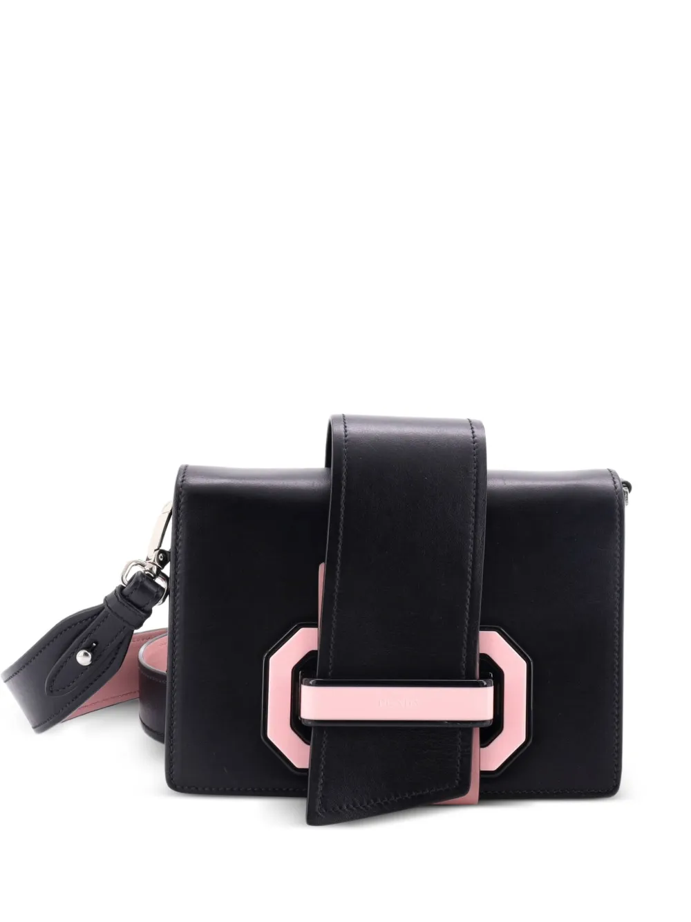 Prada Pre-Owned Plex Ribbon Shoulder Bag City Calfskin Small crossbody bag - Schwarz