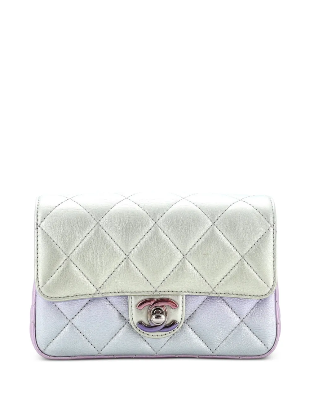 CHANEL Pre-Owned CC Chain Handle Flap Quilted Gradient Metallic Calfskin with Gradient Hardware clutch bag - Multicolore