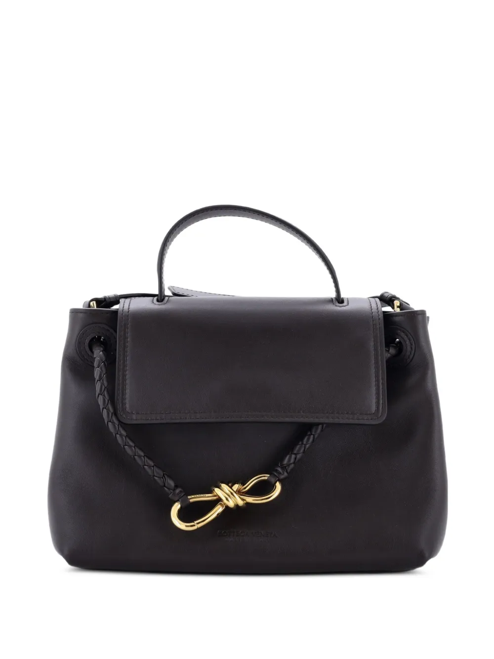 Bottega Veneta Pre-Owned Ciao Ciao Top Handle Bag Leather with Intrecciato Detail Small satchel - Braun
