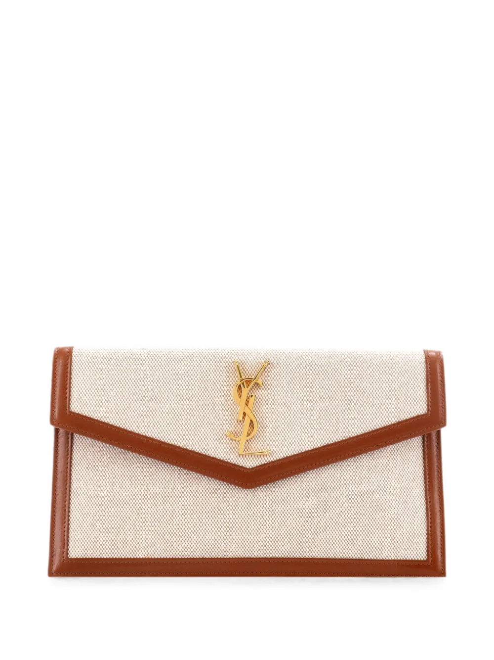 Saint Laurent Pre-Owned Uptown Pouch Canvas clutch bag - Brown