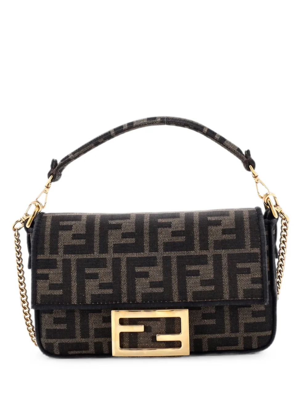 Fendi Pre-Owned Baguette NM Bag Zucca Canvas Mini crossbody bag - Brown