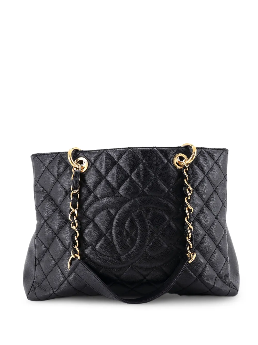 CHANEL Pre-Owned Gesteppter Grand Shopping Kaviarleder-Tote Bag - Schwarz