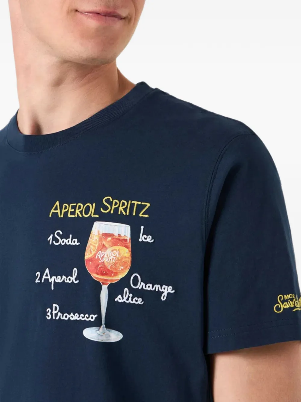 MC2 Saint Barth T-shirt met Aperol Spritz-print Blauw