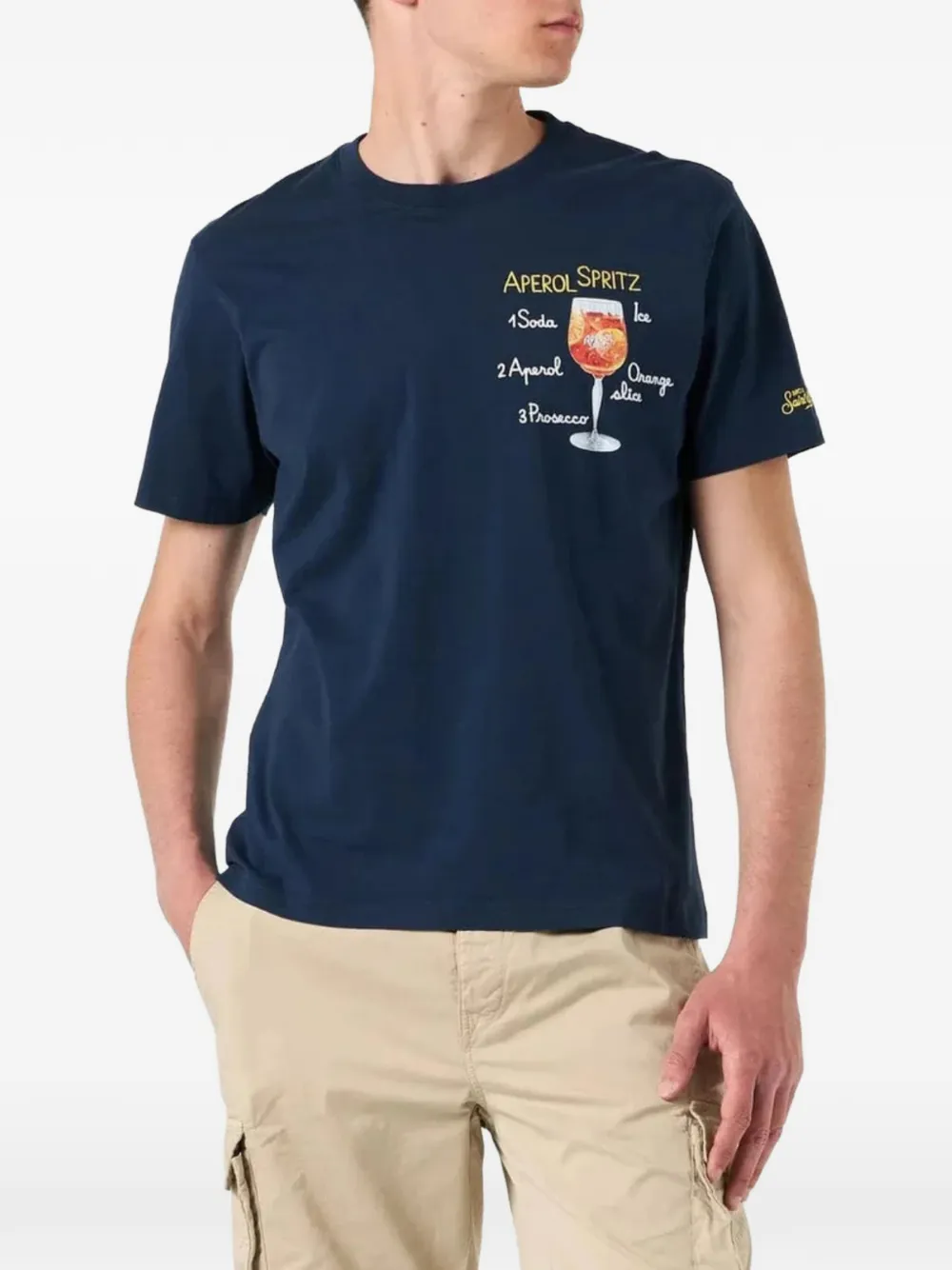 MC2 Saint Barth T-shirt met Aperol Spritz-print Blauw