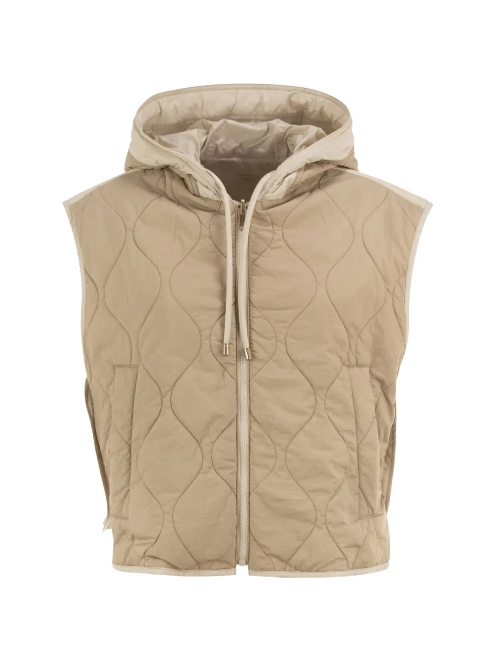 Weekend Max Mara Omkeerbare waterafstotende gewatteerde canvas bodywarmer Beige