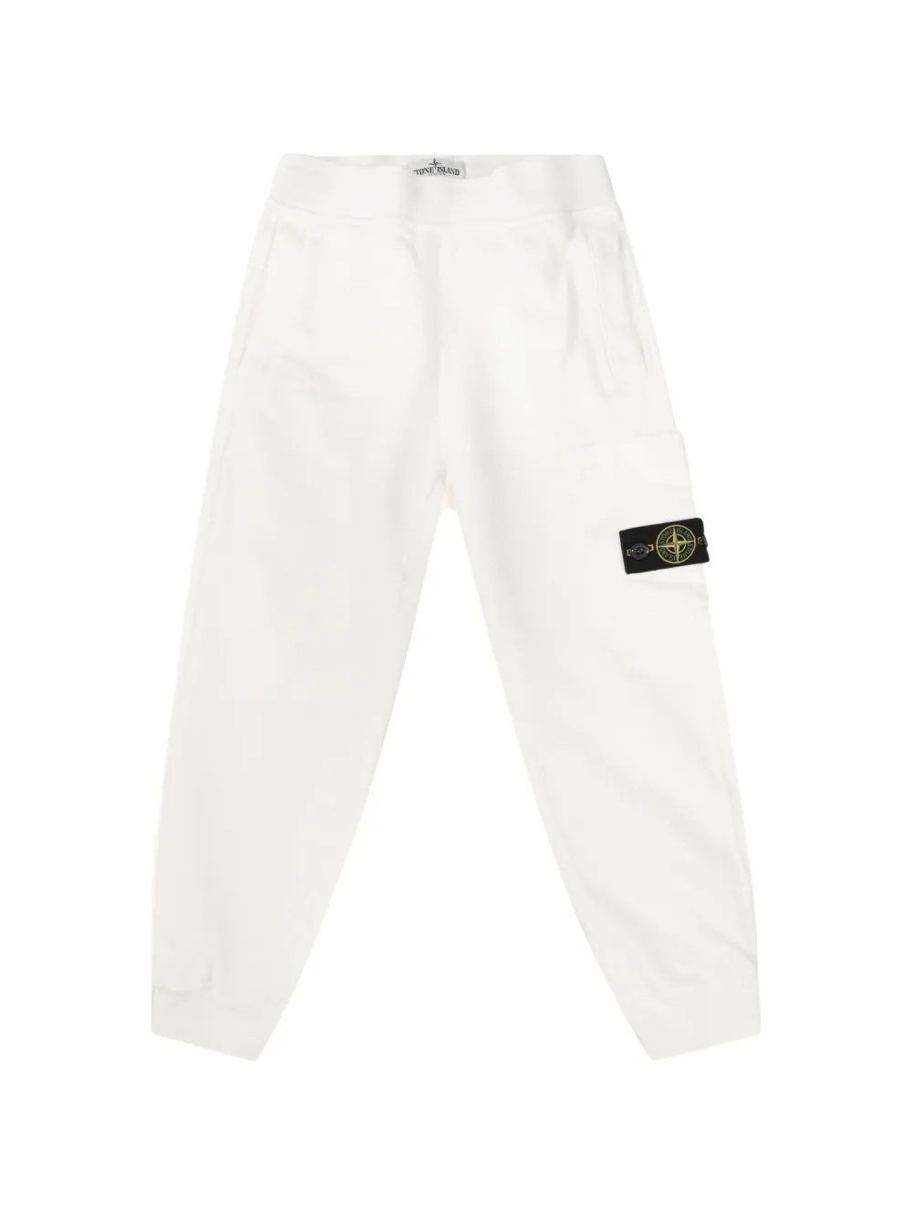 Stone Island Junior Compass badge cargo track pants - Bianco