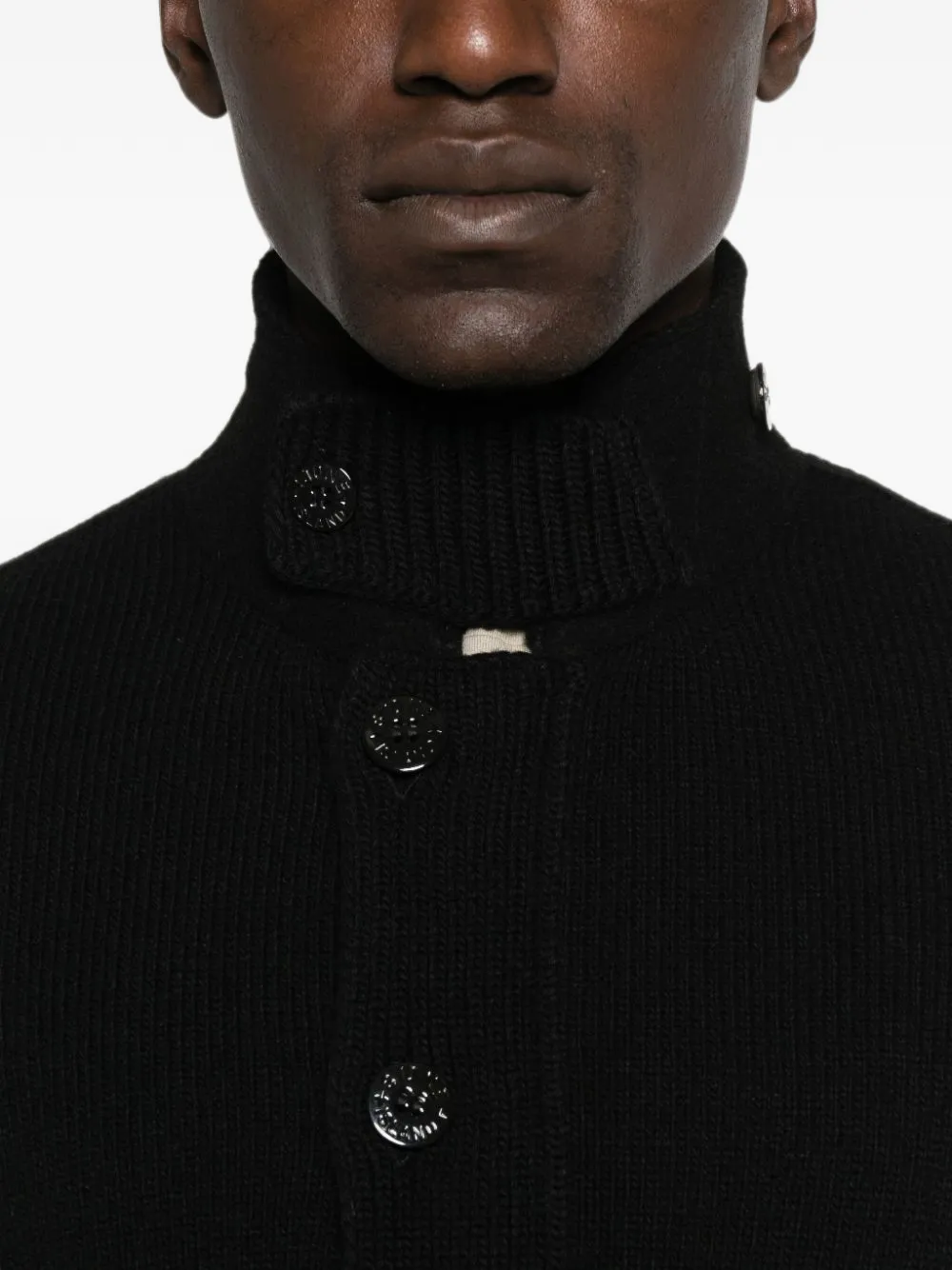 Stone Island 5100047 lamswollen trui Zwart
