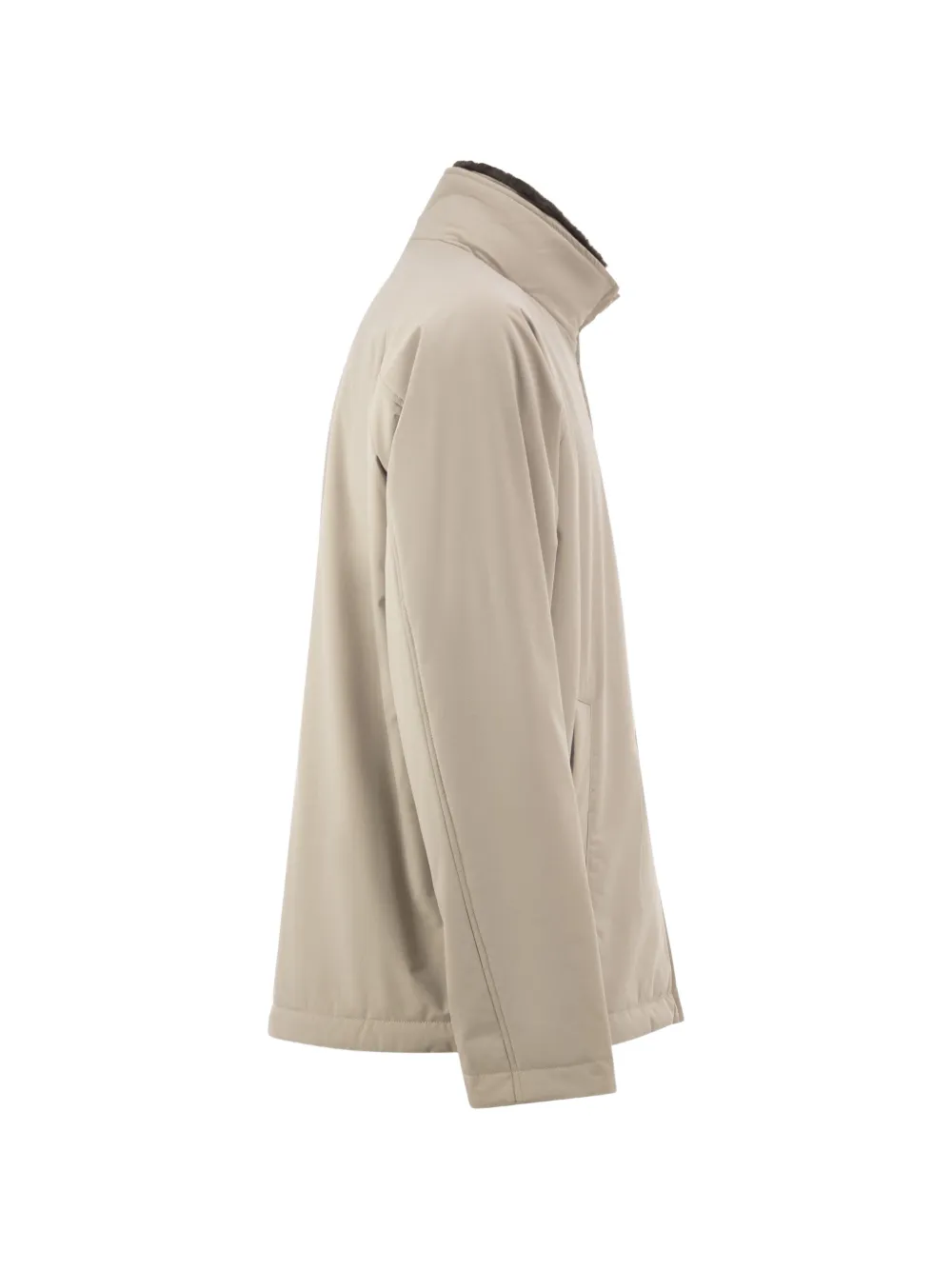 Herno Gewatteerd jack met voering van imitatiebont Beige