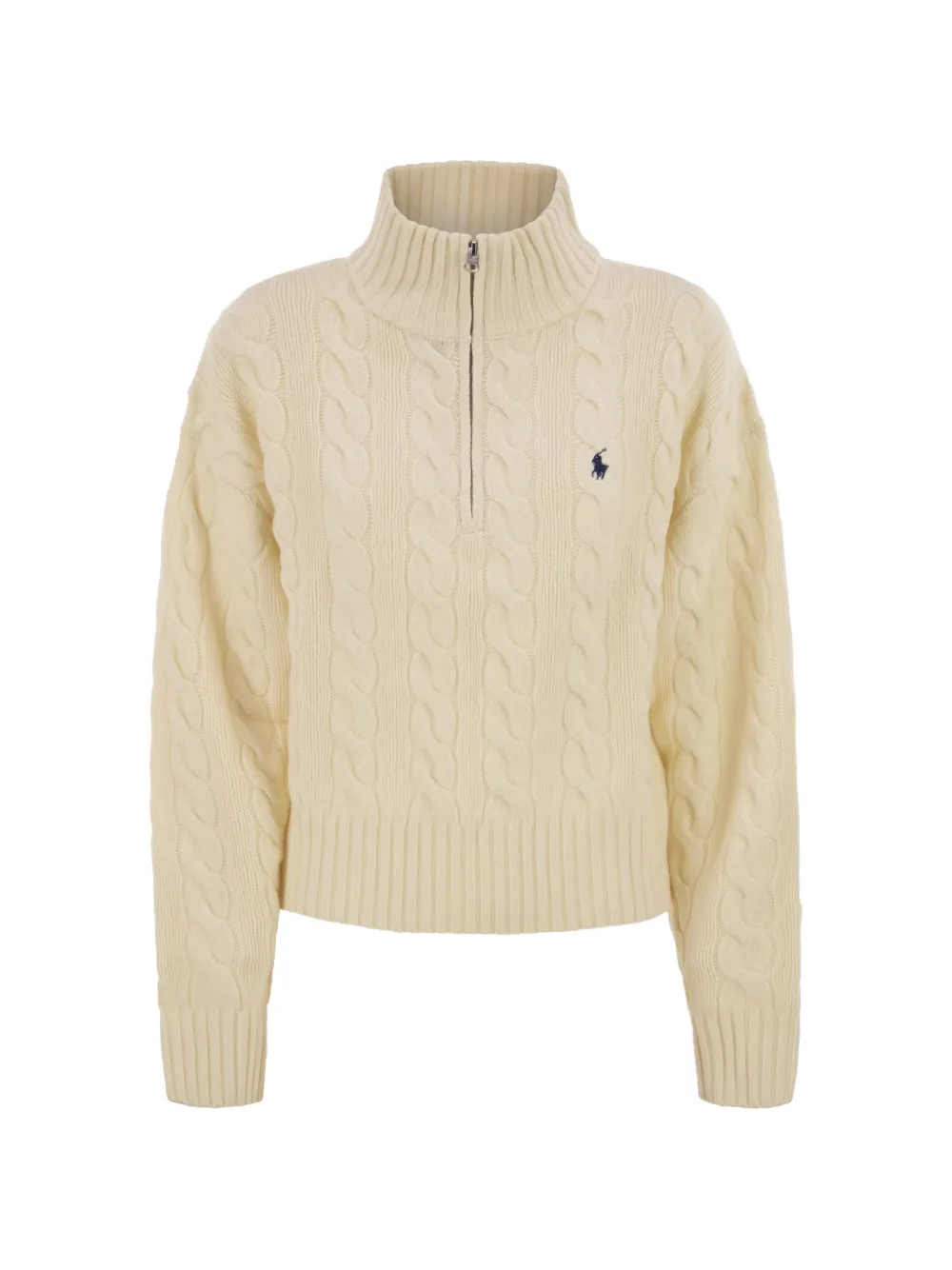 Polo Ralph Lauren cable wool-cashmere half-zip jumper - Nude