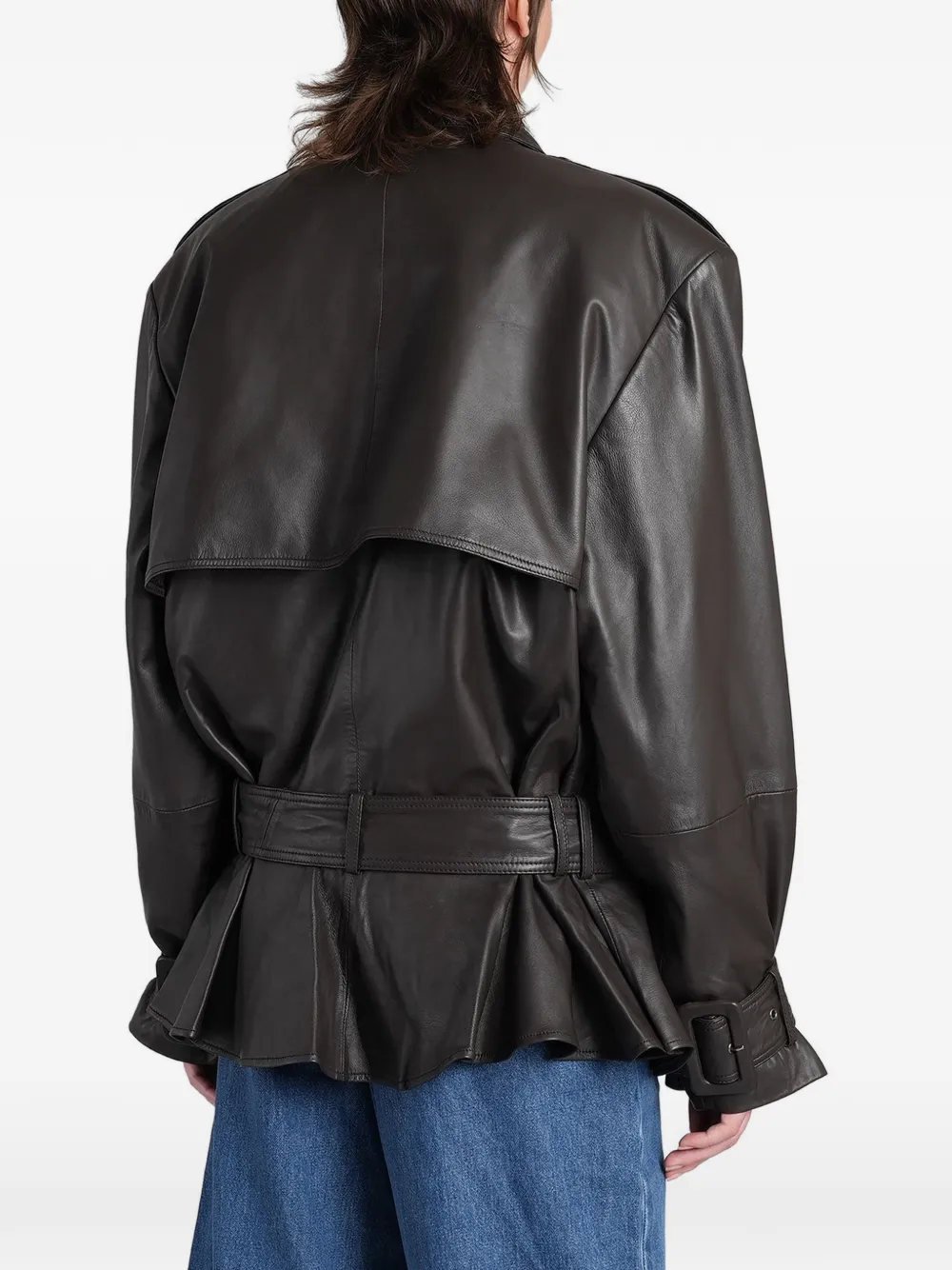ROTATE BIRGER CHRISTENSEN Biker leren jack Bruin