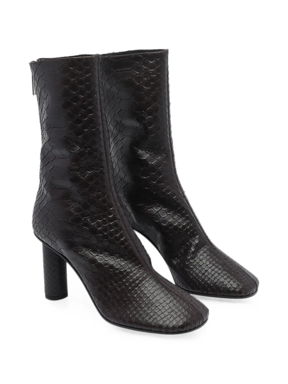 Paris Texas Alice python-effect ankle boots Zwart
