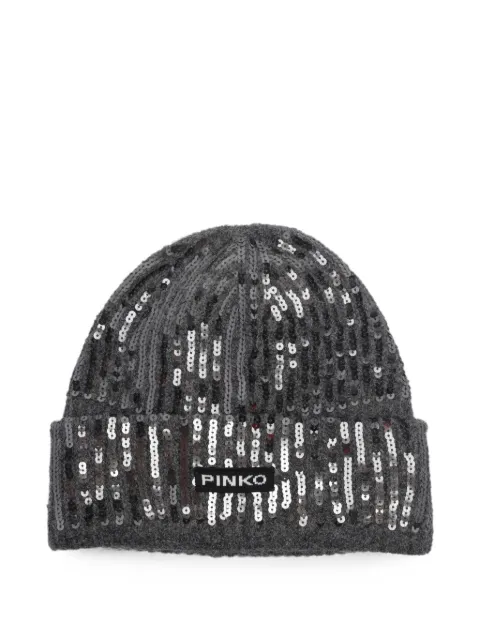 PINKO Bembusa sequin-embellished beanie hat