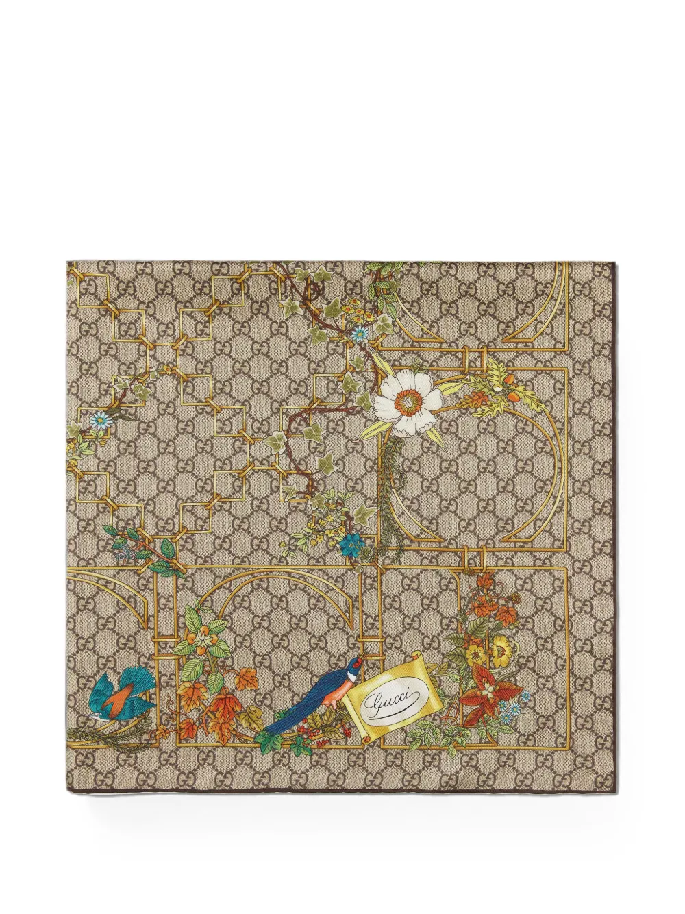 Gucci Carré aus Seidentwill mit Print - Nude