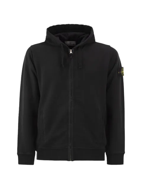 Stone Island logo-patch zip-up hoodie