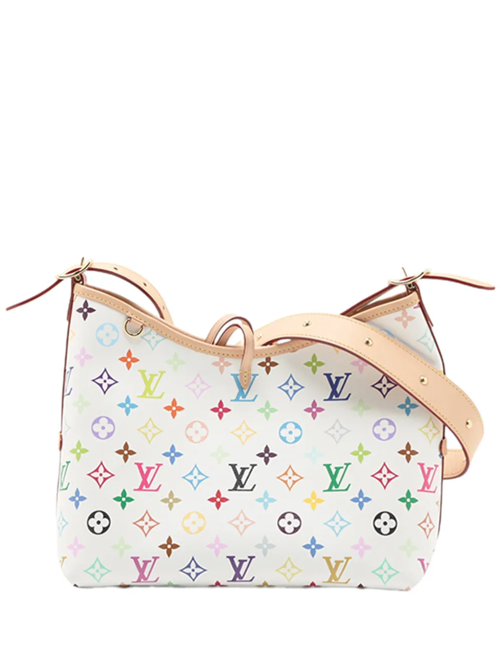 Pre-owned Louis Vuitton 2025 Takashi Murakami Monogram Multicolore Carryall Pm Shoulder Bag In White