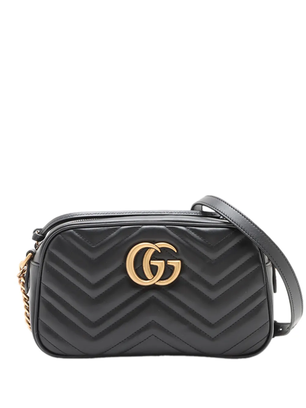 Gucci Pre-Owned 2016-2026 Small GG Marmont Matelasse Calfskin crossbody bag - Nero