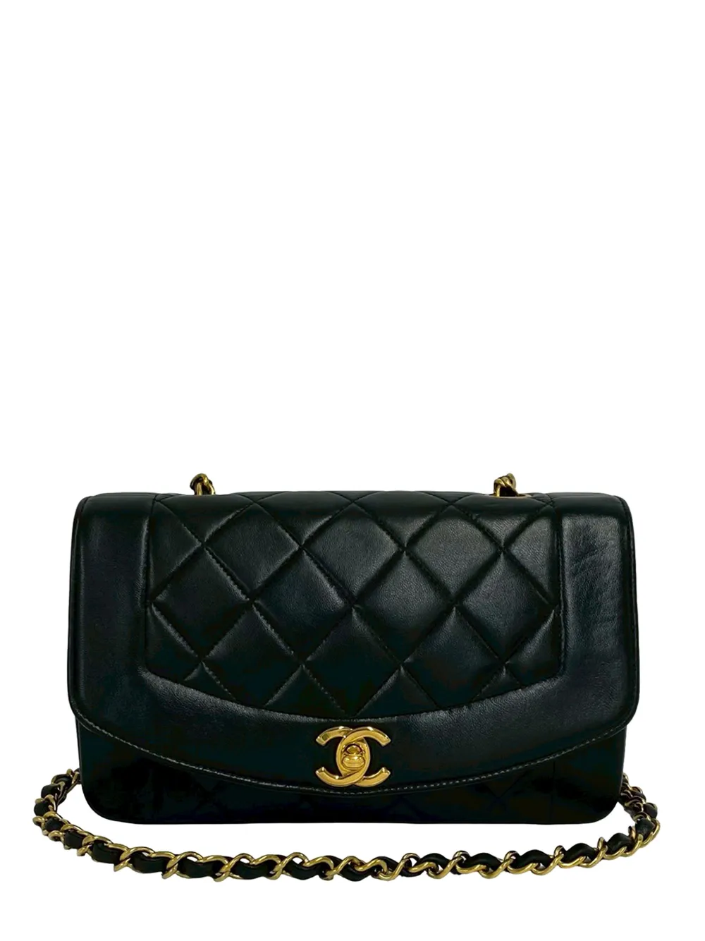 CHANEL Pre-Owned 1989-1995 Small Quilted Lambskin Diana Single Flap shoulder bag - Nero