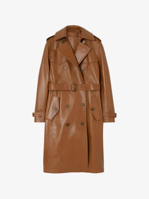 Burberry gabardina Foxfield larga de piel