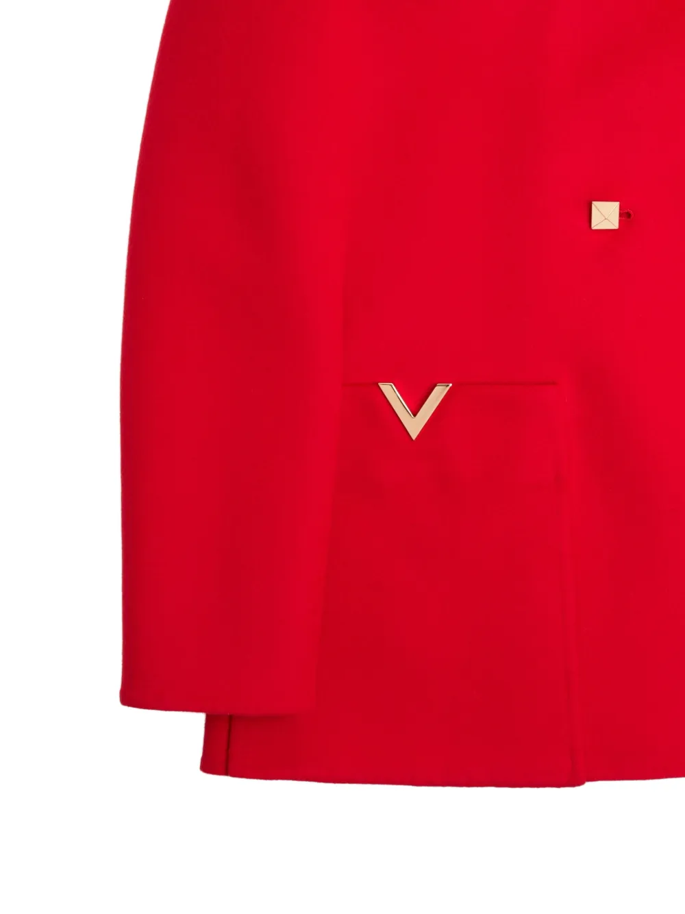 Valentino Garavani Compact Drap double-breasted peacoat Rood