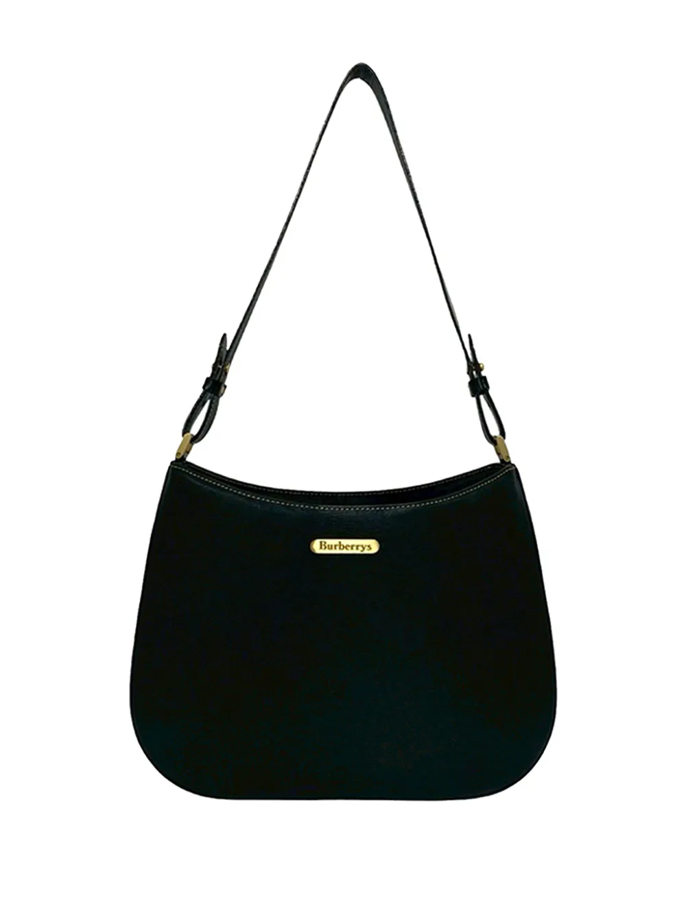 Pre-owned Burberry 1980-1990 Leather Shoulder Bag In Black