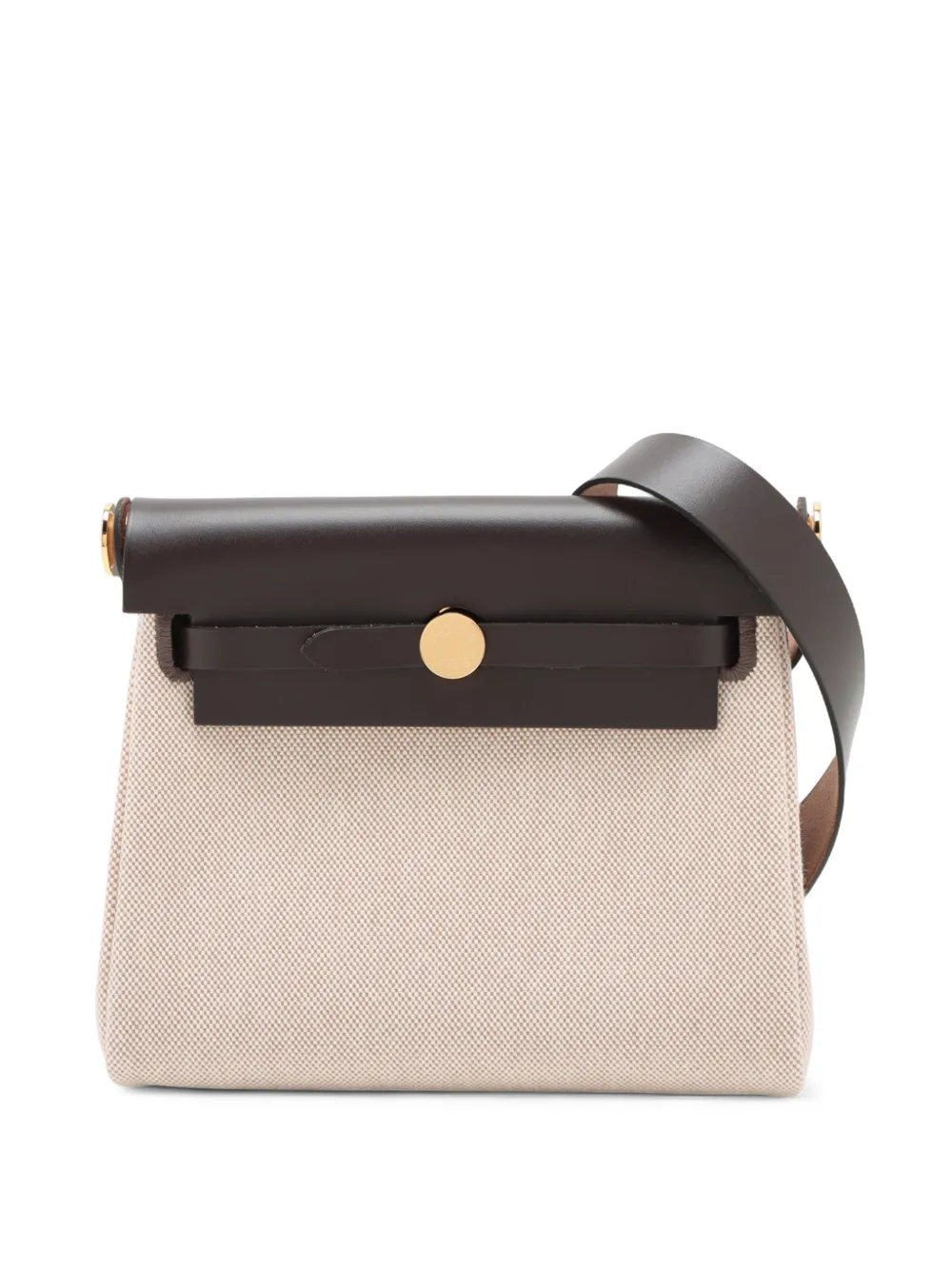 Hermès Pre-Owned 2025 Military Toile and Vache Hunter Herbag Zip 20 crossbody bag - Grau