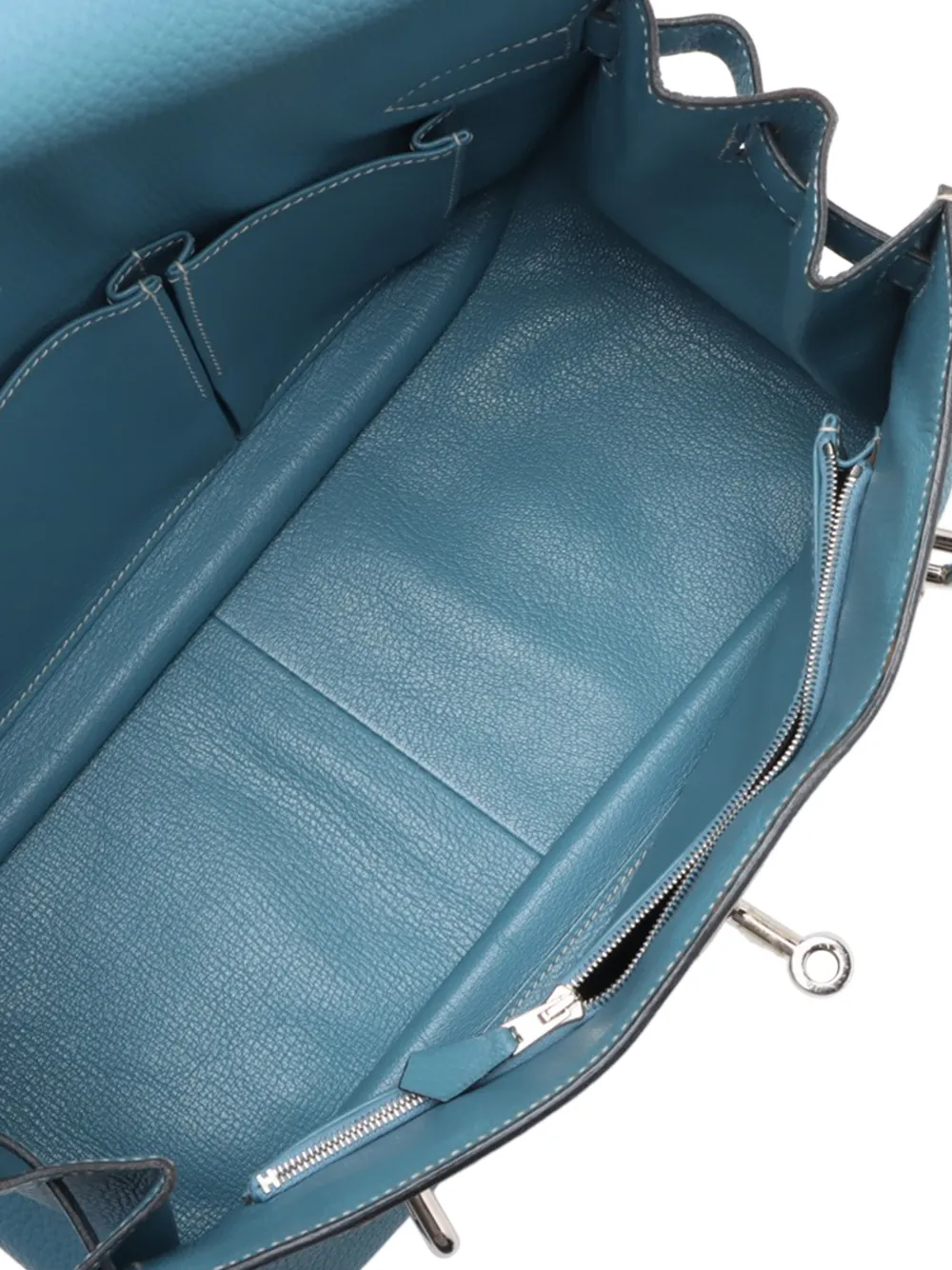 Hermès Pre-owned 2009 Clemence Jypsiere 34 Crossbody Bag in Blue, view 4