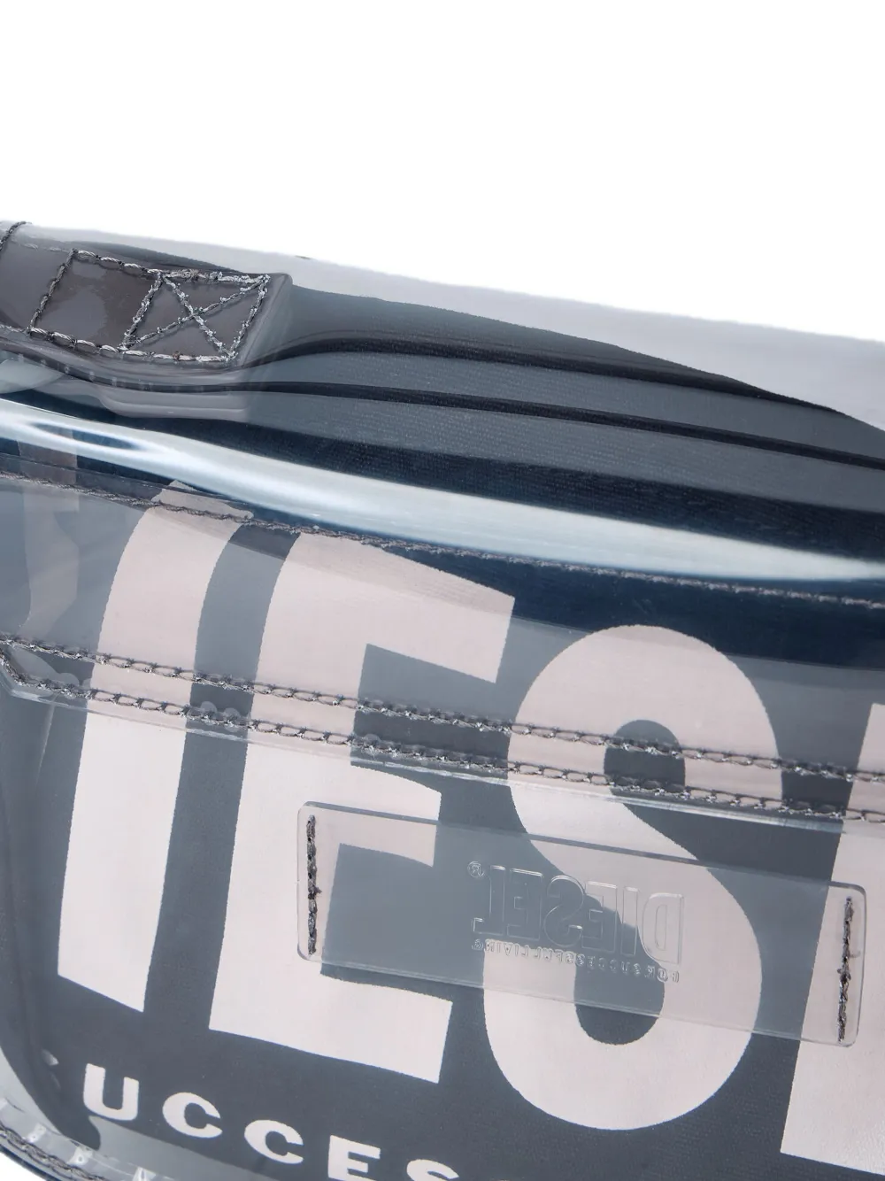 Diesel 1DR-Iconic doorzichtige TPU schoudertas Grijs