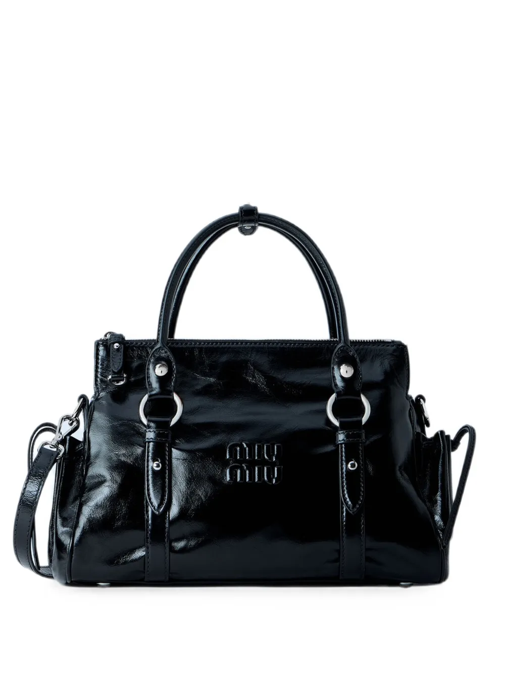 Miu Miu glossy -leather handbag - Nero