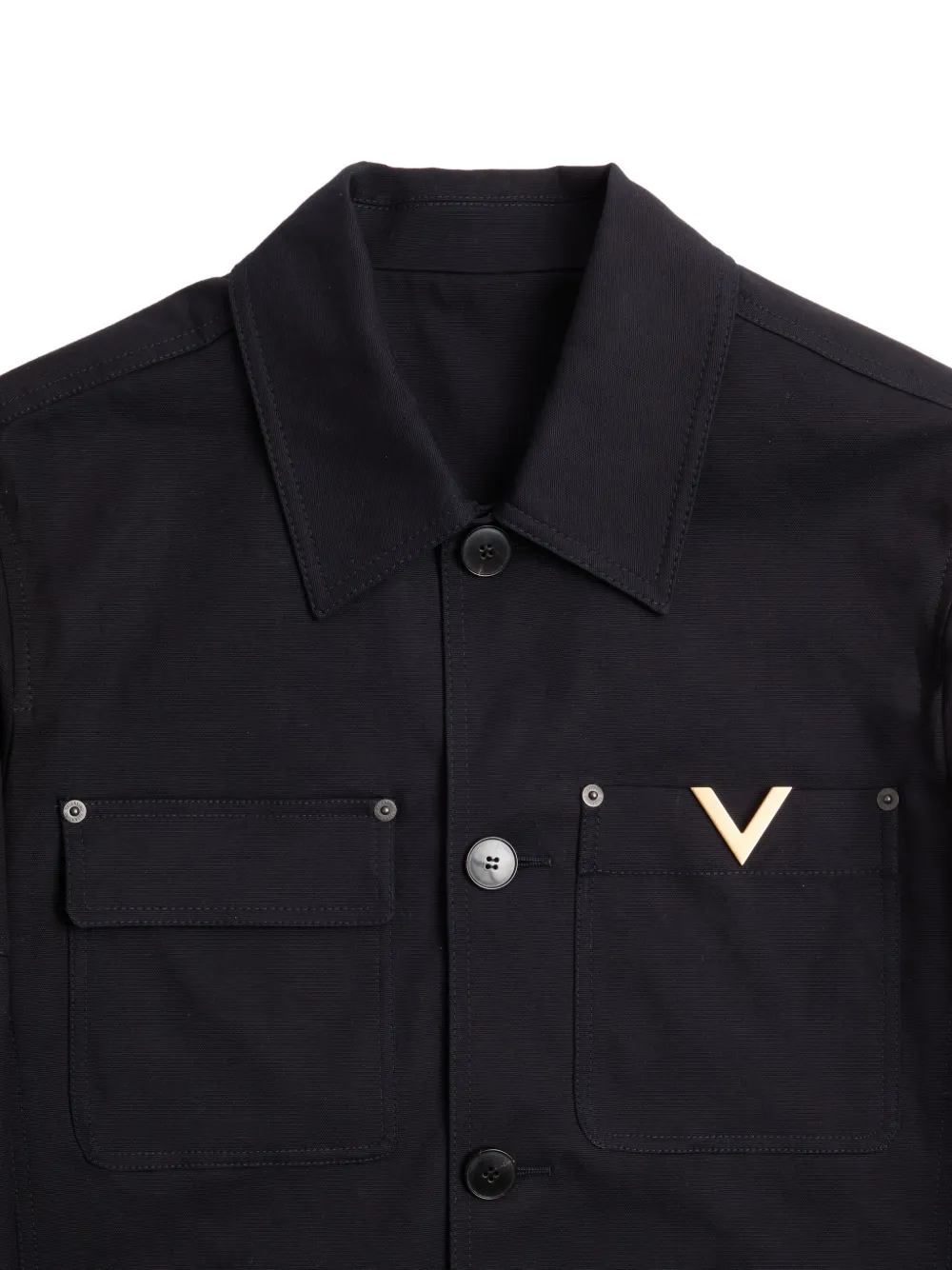 Valentino Garavani Shirtjack met V-detail Zwart