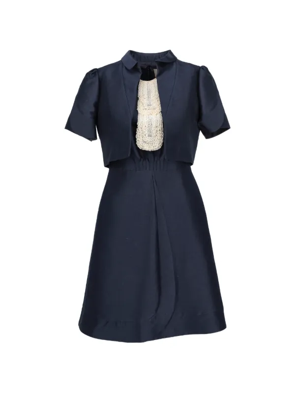 Valentino Garavani Pre-Owned lace-detail bolero-jacket And Mini Dress | Blue