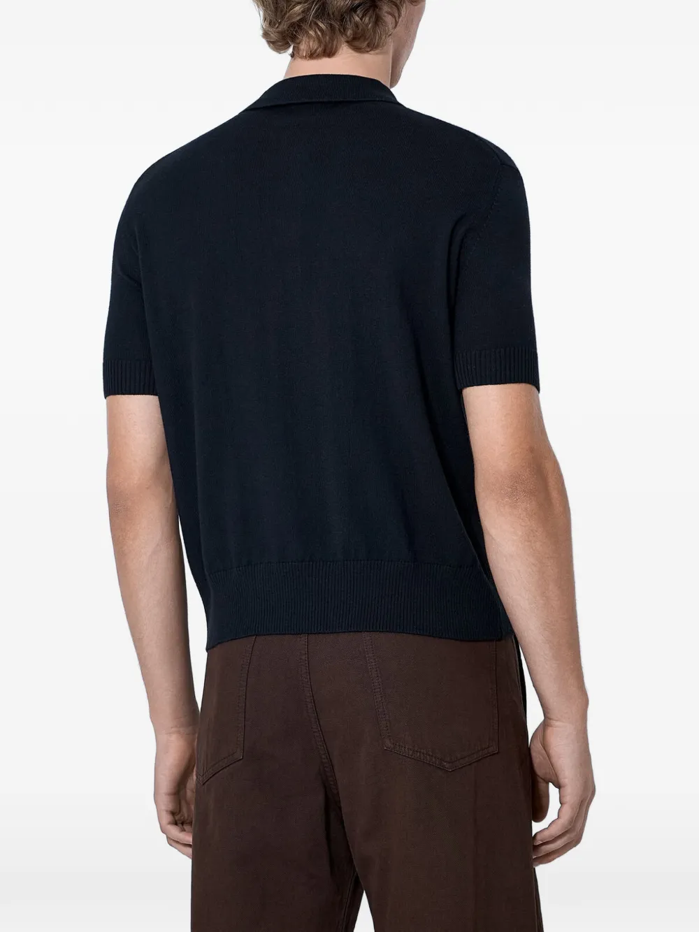 Vivienne Westwood Poloshirt met geborduurd patroon en geribbelde afwerking Zwart