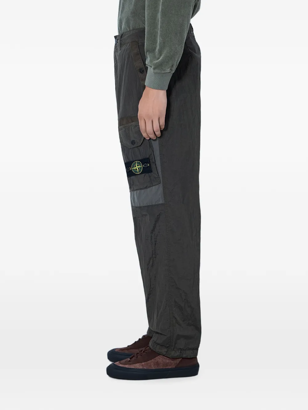 Stone Island 3100010 econyl metalen nylon cargo broek Groen
