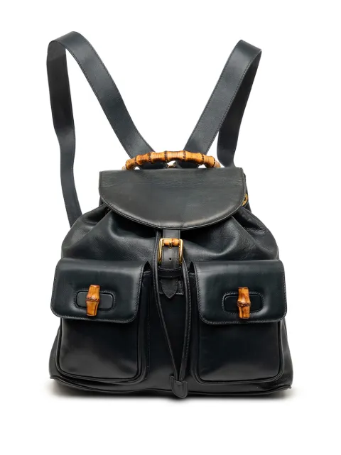 Gucci Pre-Owned 20th Century Calfskin Bamboo Drawstring backpack