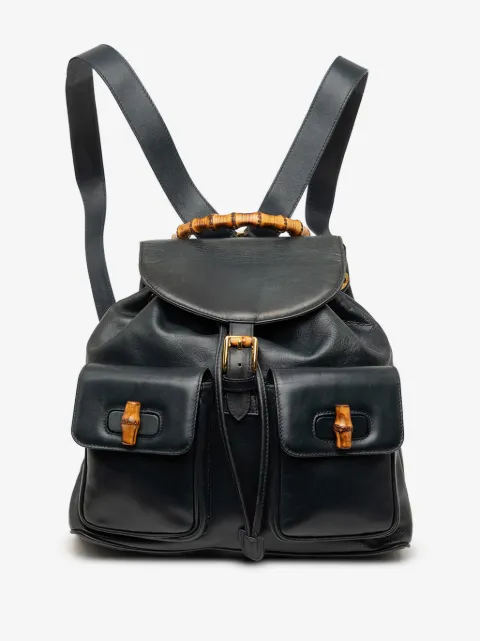 Gucci Pre-Owned 20th Century Calfskin Bamboo Drawstring backpack