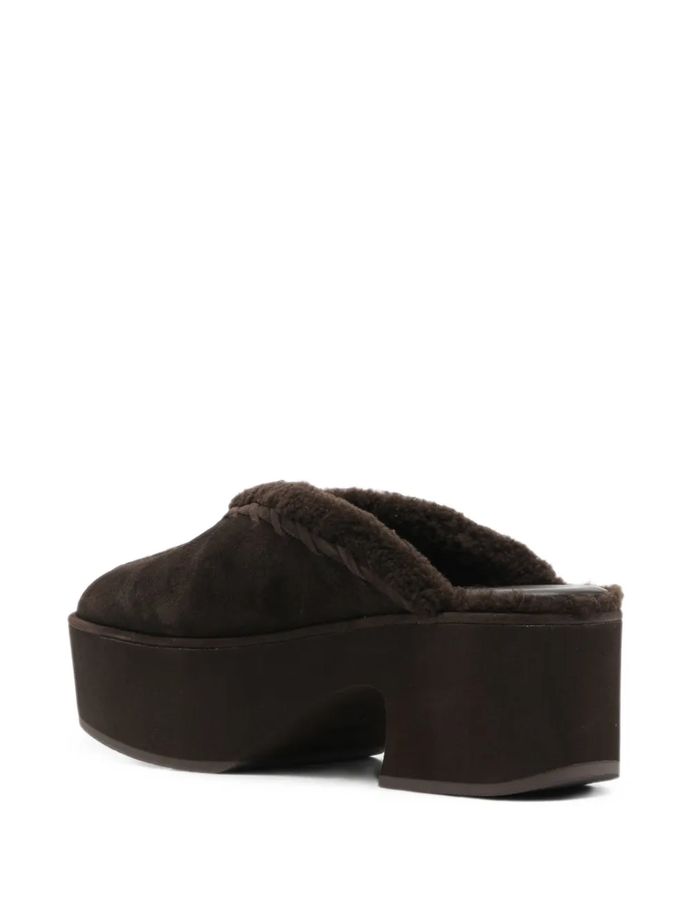 Cult Gaia Tazz shearling-trim mules Bruin
