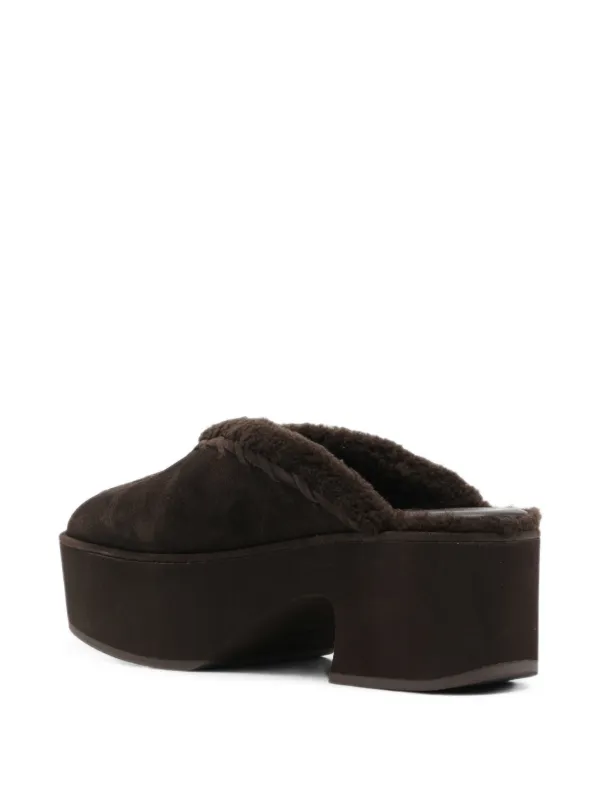 Cult Gaia Tazz shearling-trim Mules | Brown | FARFETCH