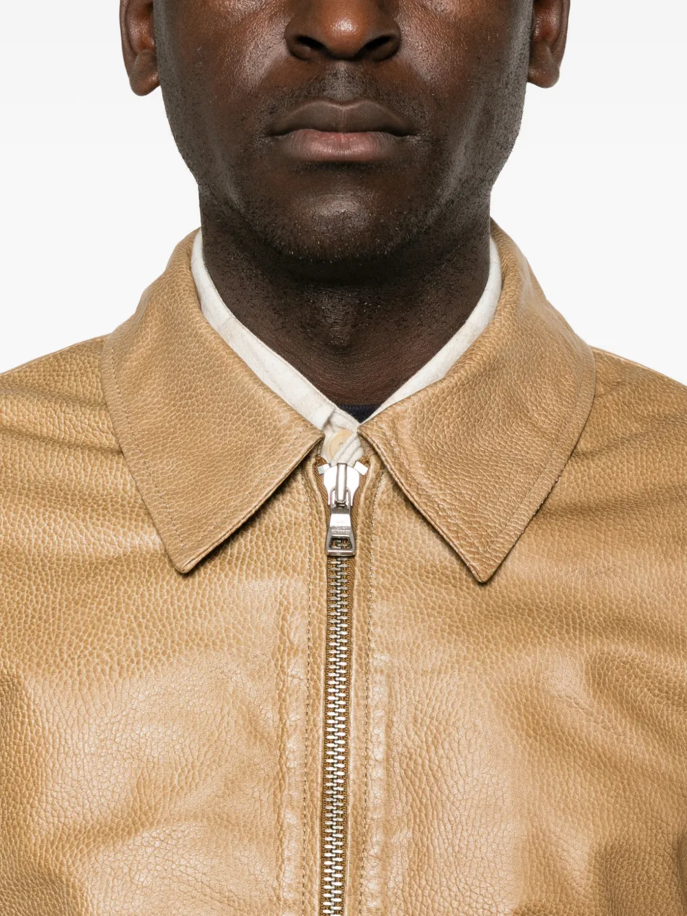 Won Hundred Dutton leren jack Beige