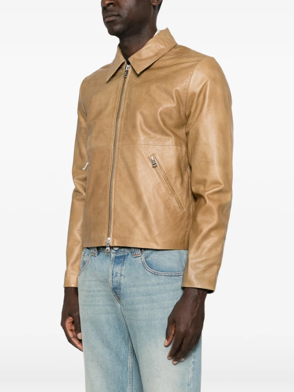 Won Hundred Dutton leren jack Beige