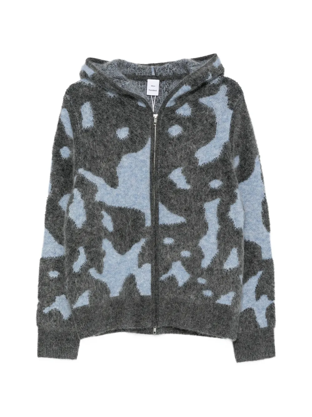 Won Hundred Glasgow intarsia-knit hooded cardigan - Gris