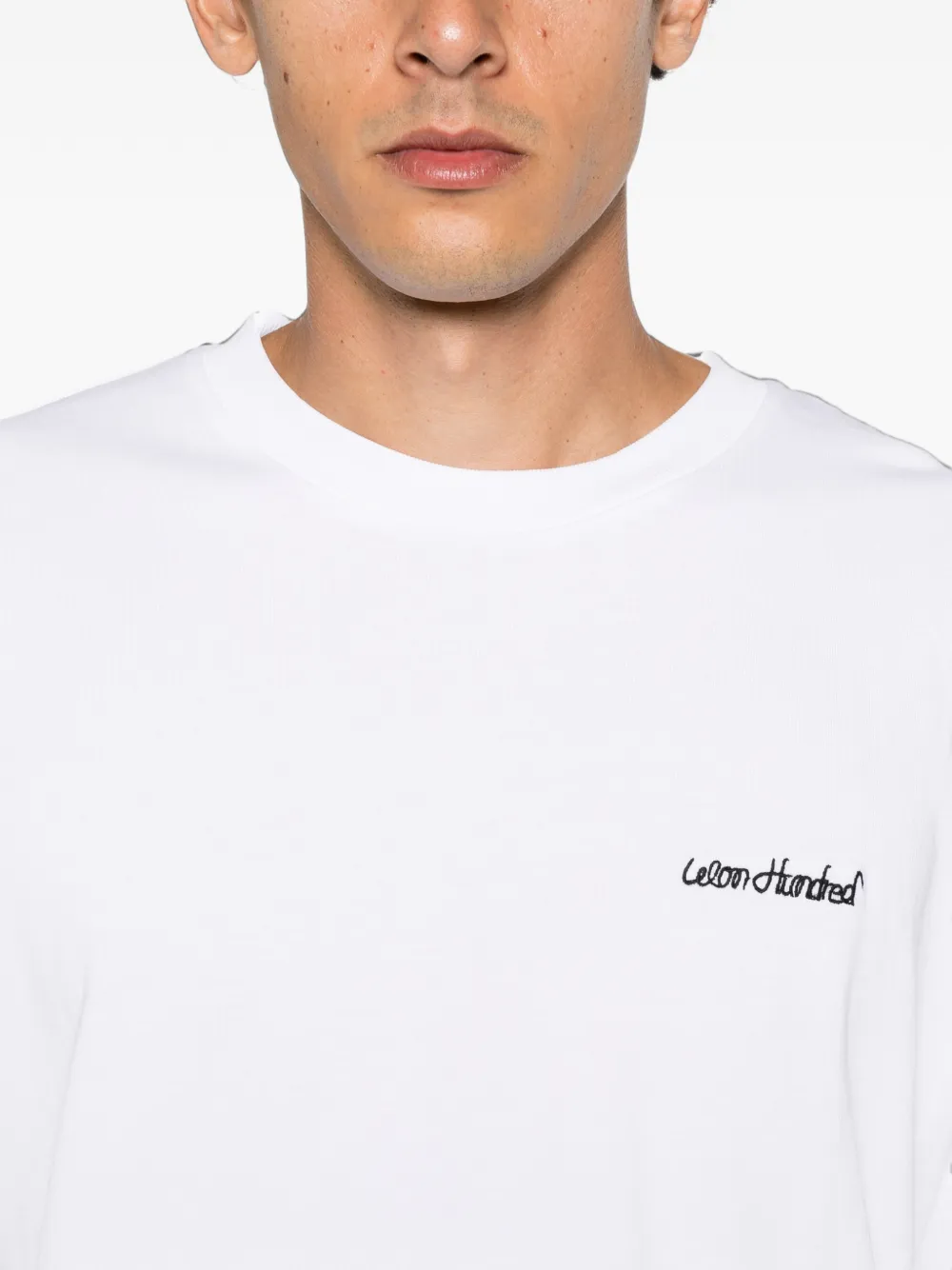 Won Hundred logo-embroidered long-sleeve T-shirt Wit