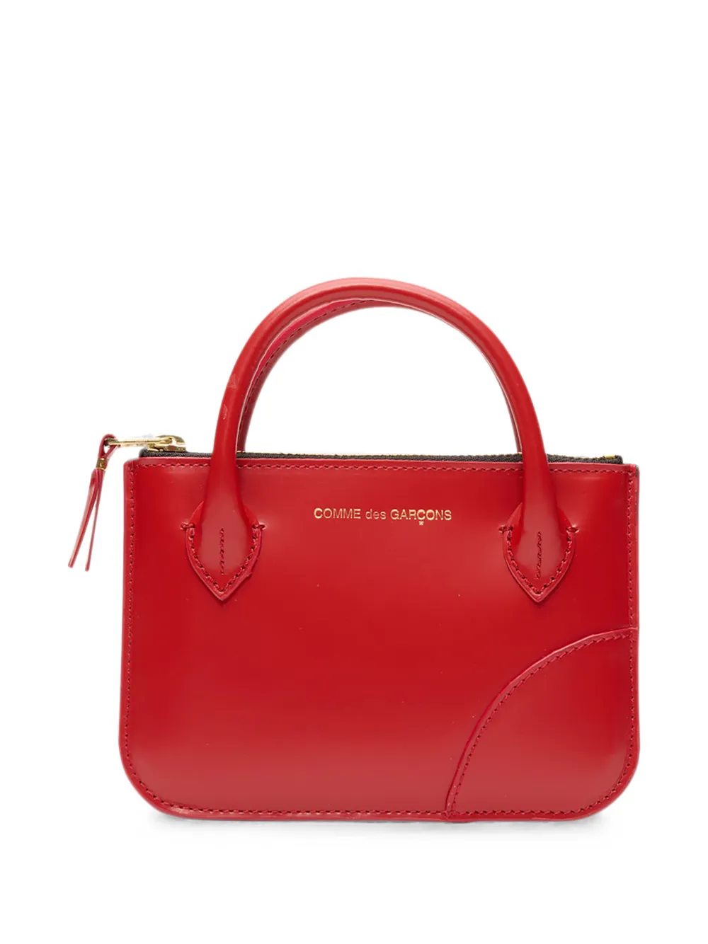 Comme Des Garçons Comme Des Garçons Handles leather clutch mini bag - Rosso