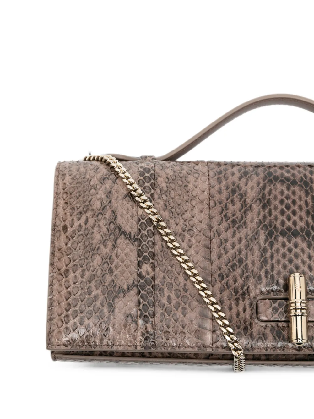 Malone Souliers May leren shopper met slangenleer-effect Beige