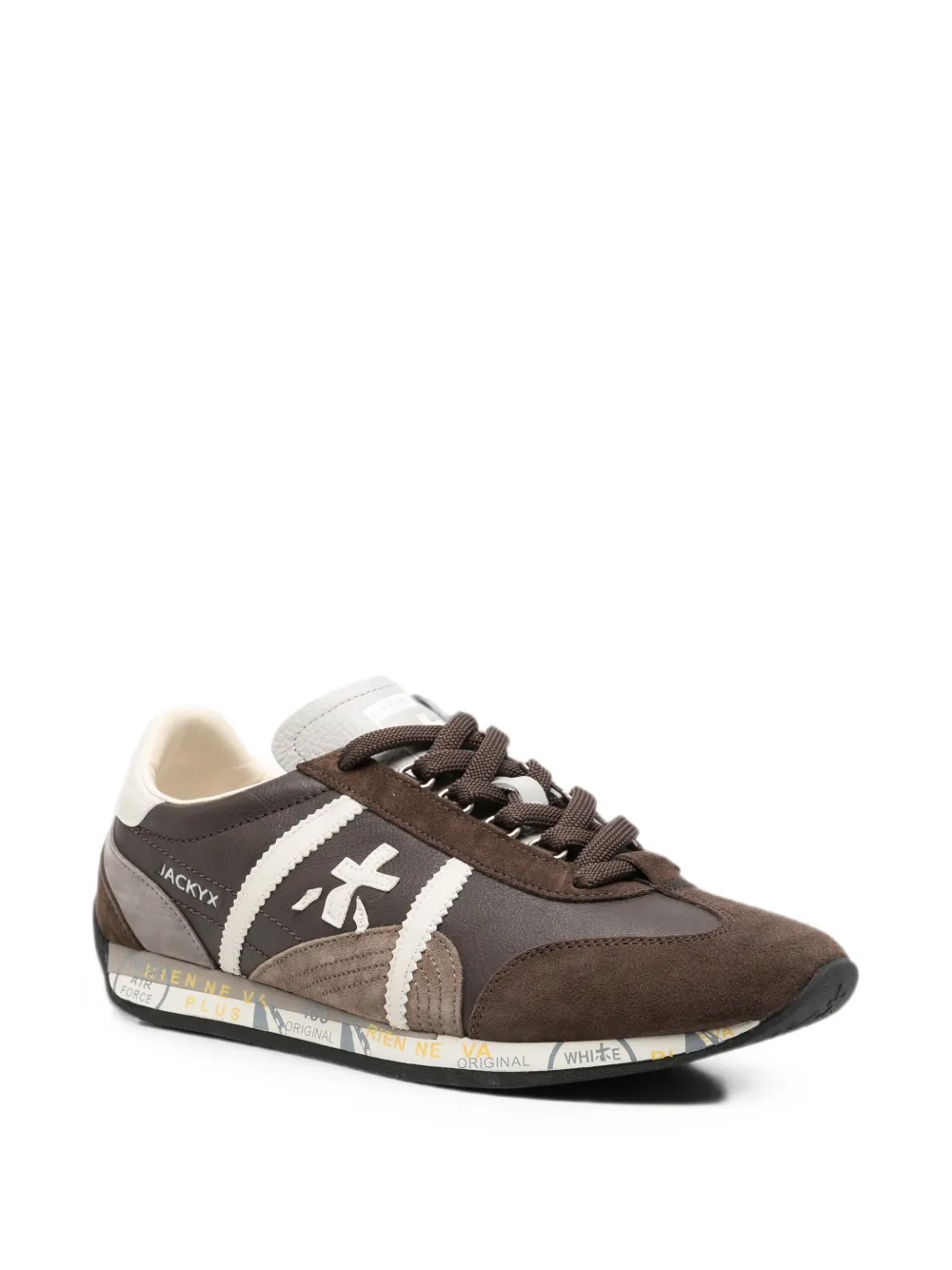 Premiata Jacky X logo-patch sneakers Bruin
