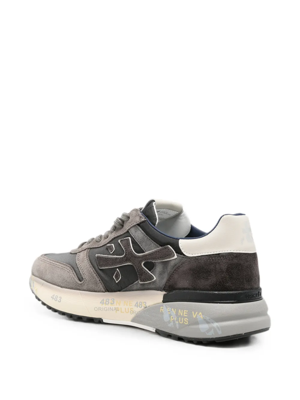 Premiata Mick logo-patch sneakers Grijs