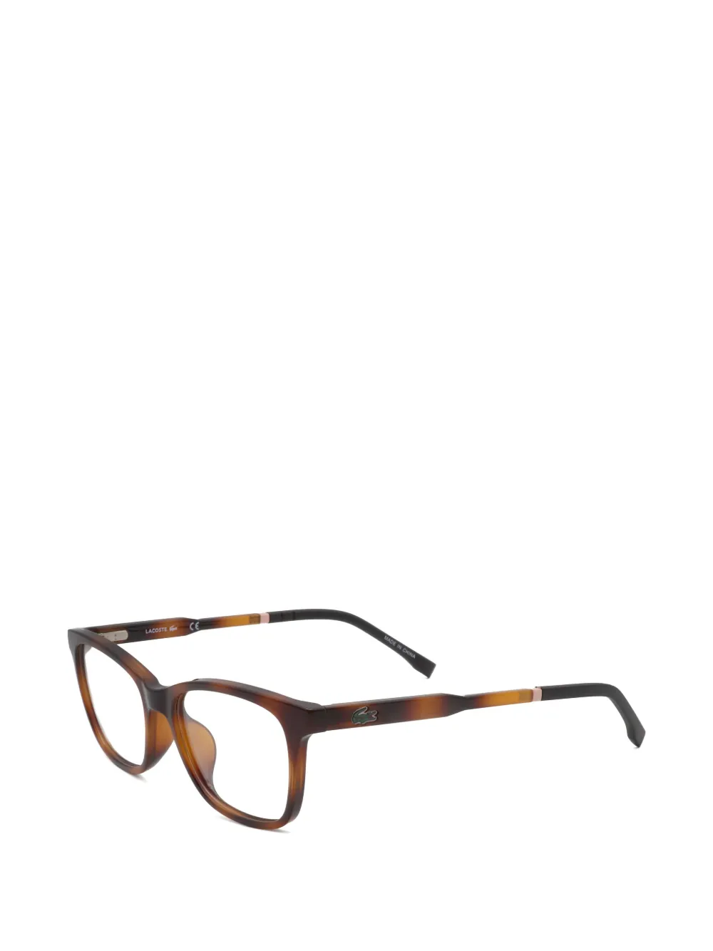 Lacoste Occhiali squadrati con effetto tartarugato - Marrone