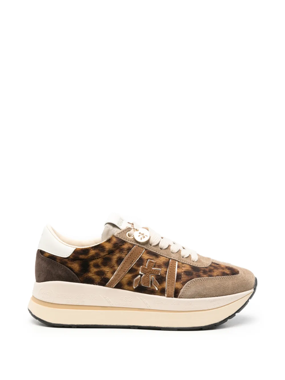 Premiata Beth sneakers met luipaardprint Bruin