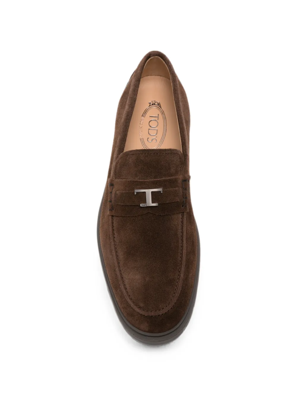 Tod's Loafers met T-plakkaat Bruin