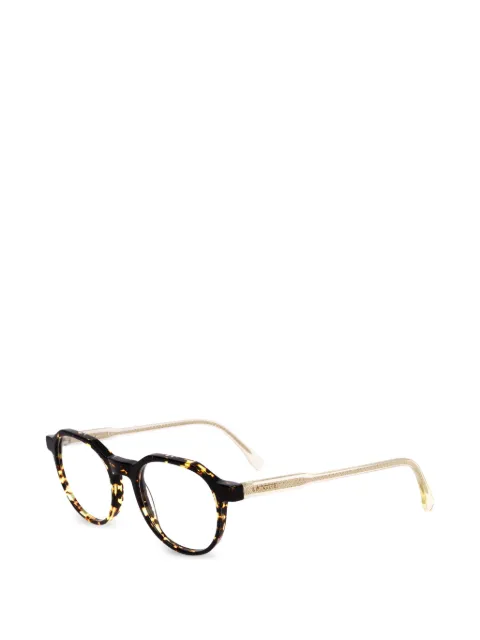 Lacoste tortoiseshell-effect geometric-frame glasses
